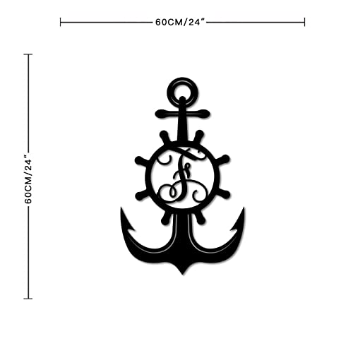 Ancre nautique en métal signe monogramme F, le cadeau idéal pour lui - 3