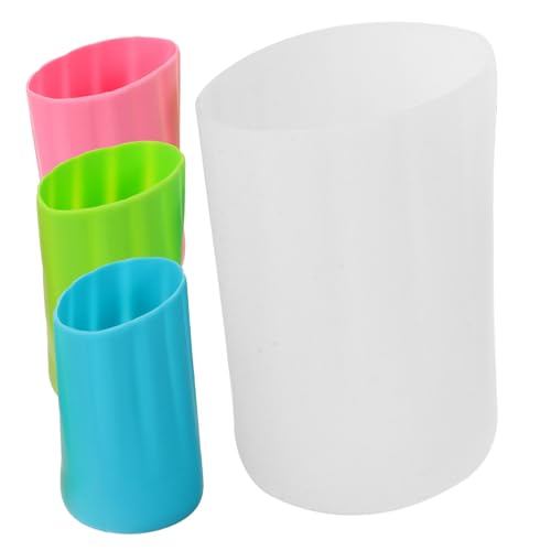 ERINGOGO Housse De Bouteille en Silicone Antichoc Lot De 4 Bleu Vert Rose Transparent Protection pour Bouteille De Lait Réutilisable Pratique pour Garçon Et Filles