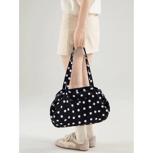 Bolso Tote de Nylon con Lunares y Gran Capacidad miniatura 3