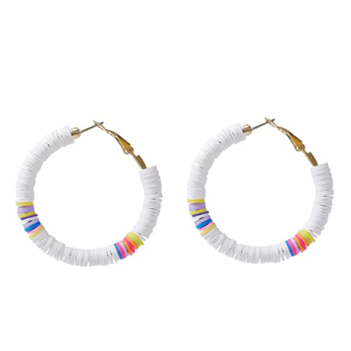 CALLARON 1 Par Pendientes Geométricos De Arcilla Anillos Women Alfiler Doble Oro Remolino Accesorios Para La Oreja Pendientes Naturales Aretes Con Cuentas De Disco Arcilla Polimérica