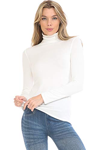 Image of Women's Lightweight Long Sleeve Turtleneck Top Pullover Sweater (S-3XL)
