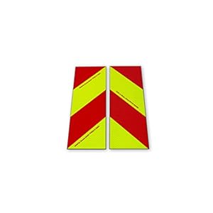 Magnetische Kfz-Warnmarkierung für Einsatzfahrzeuge aus Orafol ORALITE VC 612 – rot und fluoreszierend gelb – in vielen Varianten (2X 141mm x 423mm)