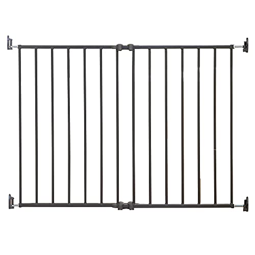 Qdos Extending Safegate Baby Gate - Meets Tougher European Standards - Angle Mount Capable - Templates For Easy Installation - Safe For Top Of Stairs - Fits Openings 26" - 41"| Hardware Mount | Slate #TOP2