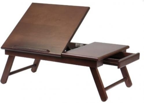 NEW expanding tray table Lap Desk Wood Folding Tray Table Drawer Breakfast Bed Food Laptop TV Notebook