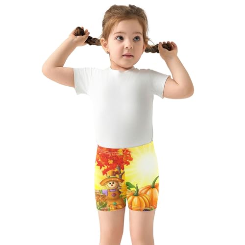 Under Dress Shorts Funny Cotton Toddler Girl Biker Shorts 4t Summer Clothes Autumn Harvest Pumpkins3