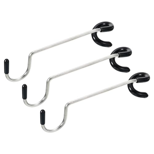 M METERXITY 3 Pack Camping Lantern Hook Hanger - S-Shaped Hook Stainless Steel Non-Slip Lamp Hanger, Apply to Outdoor/Camping/Hiking (Black)