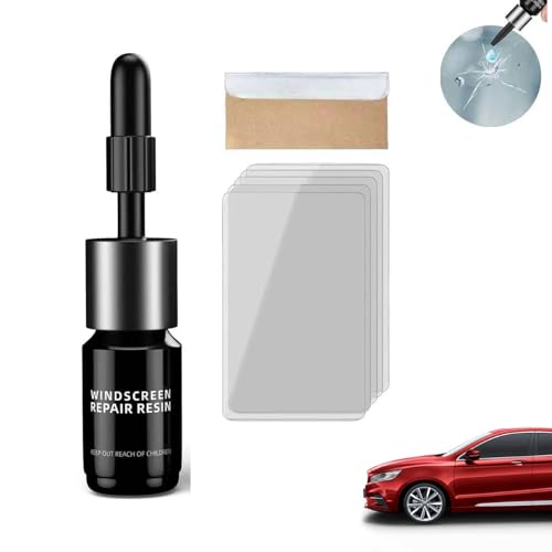 Chenduoran Kit de Reparación de Parabrisas,Reparador Cristal para Vidrio de automóvil,Grietas de Vidrio Coche,Reparar Grietas,arañazos