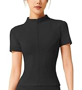 COWOKA Women's Workout Jacket Slim Fitness Casual Short Sleeve Sports coat Yoga Tops