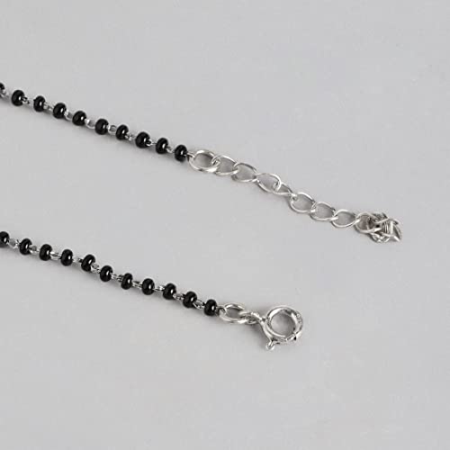 925 Sterling Silver Cubic Zirconia Mangalsutra Set with Stud Earrings