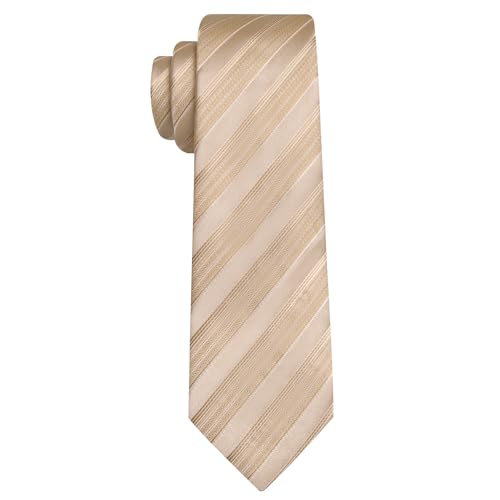 Image of Barry.Wang Tie Sets for Men Silk Stripe Necktie Woven Checkered Handkerchief Cufflinks Formal Business Wedding