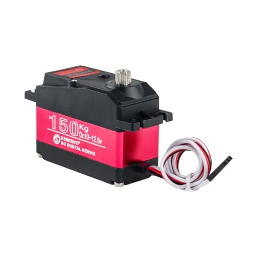 RCmall 150KG 12V DS51150 Digital Servo, Full Metal Gear Waterproof IP66 Robotic Servo with 18T Servo Arm for 1/5 RC Car Robot Crawler (270 Degree)