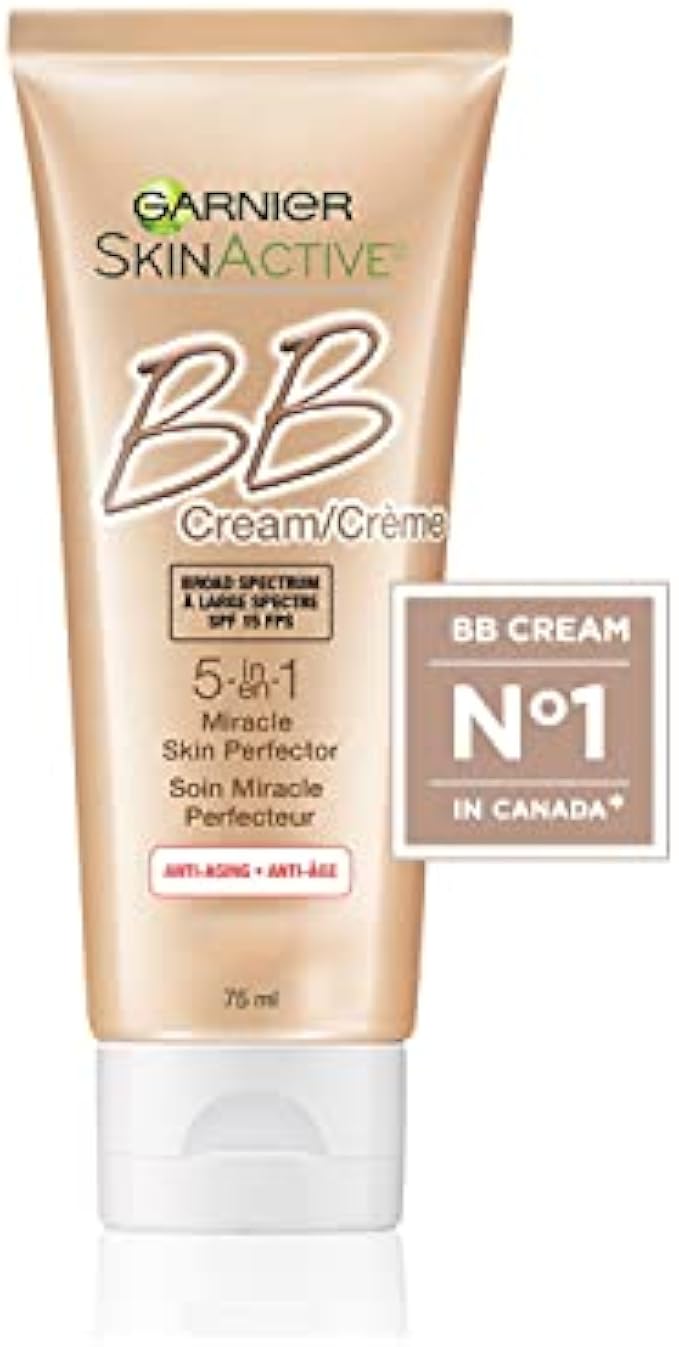 Garnier SkinActive BB Cream Anti-Aging Face Moisturizer, Light Medium, 2.5 Ounce