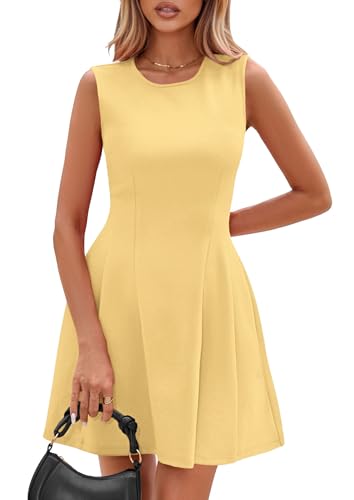 Image of PRETTYGARDEN Summer Dresses for Women 2026 Elegant Classy Spring A Line Business Casual Work Graduation Cocktail Short Dress