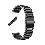 LOPAKACTAG Correa de reloj acero inoxidable liberación rápida, universal, cabeza plana, accesorios for(Black sanzhu,18mm)