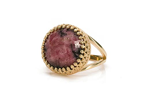 Bague en rhodonite fine et or rose pour sublimer vos promesses de mariage