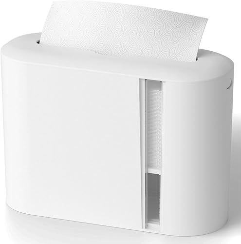 Yieach Touchless Paper Towel Dispenser for Countertop,Home,Bathroom and Kitchen,White Commercial Multifold Paper Towel Dispenser for Z-fold,Folded,Trifold,Napkin,C fold,Tri Fold Hand Towels Holder