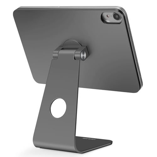 LULULOOK Magnetic Stand for iPad Mini 6 (8.3 inch, 2021), Adjustable Desk Tablet Holder, Aluminum Rotatable Floating Stand for Apple iPad Mini 6 Drawing, Viewing (Gray)
