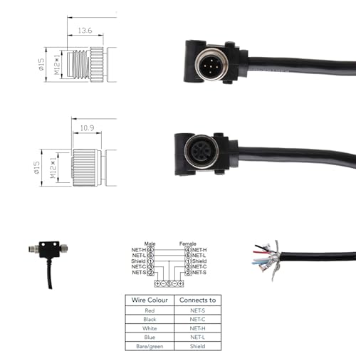 Cable NMEA 2000 de 5 pines para conectar la antena GPS y el plotter en barcos 4