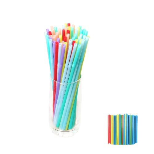 PVZLEXN 100 Stück Strohhalme Wiederverwendbare für Party Geburtstag Hochzeit Trinkhalme für Smoothies Saft Cocktail Länge 21 cm