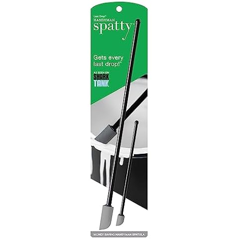 Spatty Daddy Handyman Spatula Set (6 and 12 Inch Black) Shark Tank USA Made Scrapes Last Drop, Spatula Daddy, Reach Everything Spatula, Stocking Stuffers For Women and Teens, Stocking Stuffers Gadgets Cover
