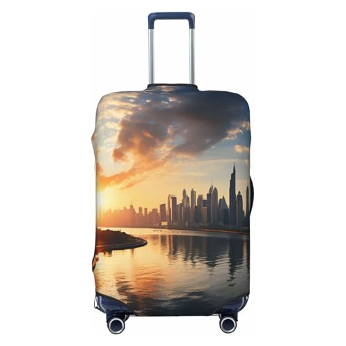 Elastic Travel Luggage Cover for Suitcase Tsa Approved Stretch Scratch-Resistant Suitcase Protector Cover Washable New York in the sunset Baggage Covers Fits 18-32 Inch Luggage Case