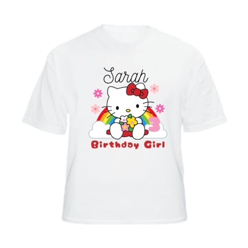 Custom personalized shirt Hello for birthday Girl, add name and age, matching family birthday