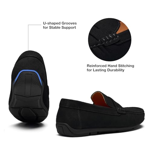 Image of HEEZ Men's Loafers Slip On Dress Shoes Penny Loafers Leather Casual Driving Boat Shoes for Men