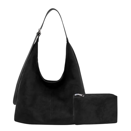 Image of Suede Bags for Women Suede Hobo Bag Retro Suede Tote Bag Slouchy Suede Shoulder Bag Crossbody Handbags Suede Purse