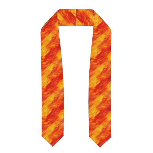 Woshuwo Chal abstracto con patrón textil de llama naranja y rojo, unisex, para adultos, 183 cm de largo, para graduaciones académicas