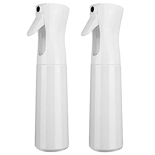 Sprayer Continuous 2Pack 300ml/10oz Hair Spray Bottles Fine Mist Water Spray Bottle Plant Mister (White)