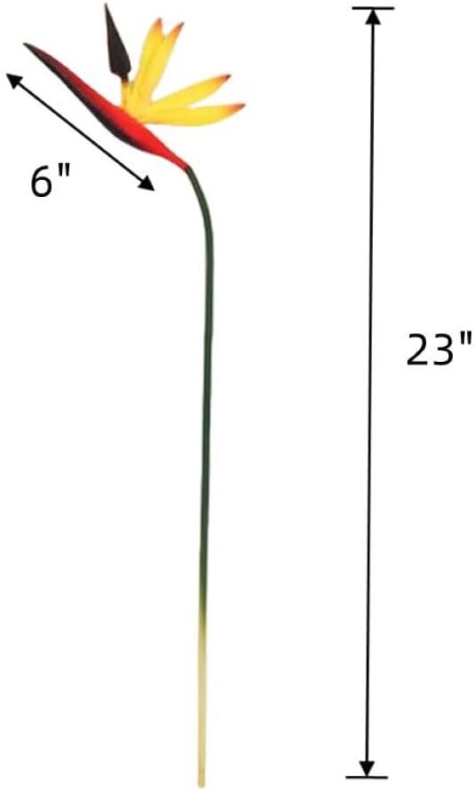 8 Pack 21-1/2 Inch Artificial Flowers Bird of Paradise,Green Plant for Home Garden Decoration Office Verandah Wedding Decorations (Yellow) - Image 4