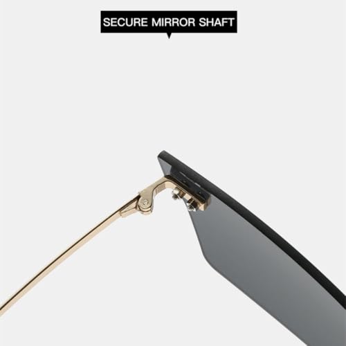 Lunettes de soleil sans monture œil de chat polygonal au design géométrique léger - 5