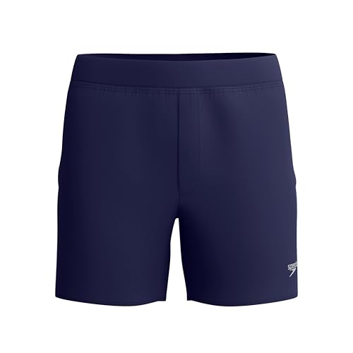 Speedo Men's Lookout Shorts | 4-Way Stretch Soft Fabric | Swim | Gym | Run | Quick Drying Shorts, Navy, M
