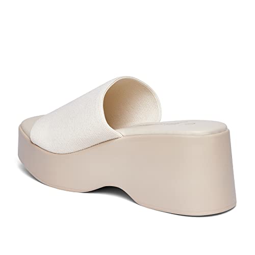 Genshuo Women Platform Sandals Open Toe Wedge Siides Sandals Slip On Elastic Band Wedges Sandals Summer Casual Slippers For Women #TOP4