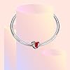 LaMenars Famille et Amour coeur breloque pour femmes en argent Sterling 925 pendentif perle cadeaux de noël pour femmes fille Bracelet et collier (A-Cœur battant) #4