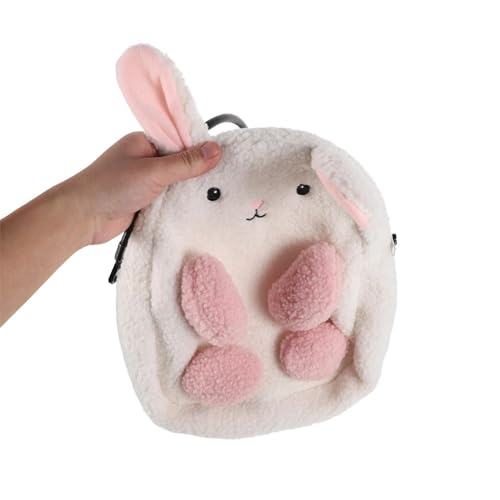 Sac à main doux en peluche beige avec grosse capacité lapin - 5