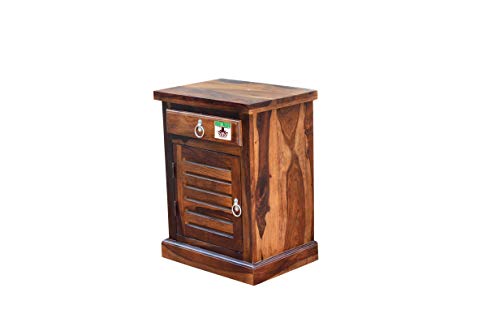 Image of Sheesham Solid Wood Side Table (Finish Color - Natural Brown Finish)