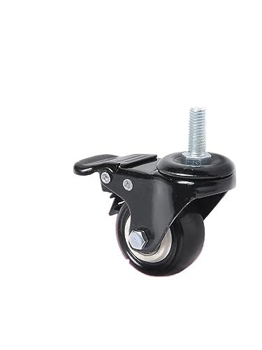 Double roulement fluide pour cette roulette solide en polyuréthane Pu noir