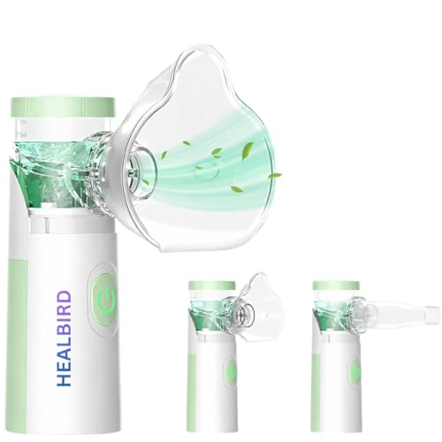 Image of Portable Mesh Nebulizer Machine for Adults & Kids | Silent Handheld Inhaler | Ultra-Fine Mist Vaporizer for Cough, Asthma | Home Travel Use | USB & Battery Operated
