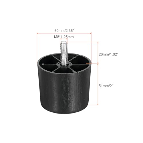 Patas de plástico para muebles de repuesto en formato cónico para camas de madera 3