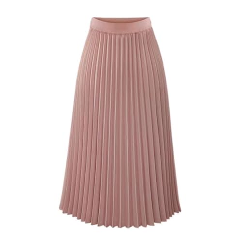 Jupe d'été en mousseline de soie rose Largas, coupe ample décontractée taille 40 pour femme
