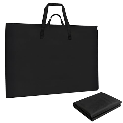Image of ZKOO Light Weight Art Portfolio Bag, 36 x 48 Extra Large Art Portfolio Case Light Weight Waterproof Poster, Studio Collection Tote for Artwork, Poster, Sketch Drawing, Canvas (36 inch*48 inch-Black)