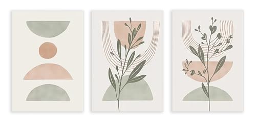 Affiches abstraites de feuilles bohèmes et posters muraux minimalistes géométriques