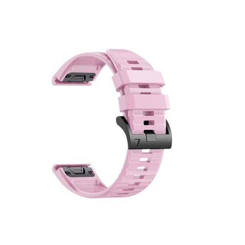 に適合シリコン製スポーツストラップ、Garmin Fenix 8 47mm/51mm/E/6 Pro/6/7/7 Pro/5/5 Plus/Forerunner 965/955/945/935に対応(Pink,22mm)