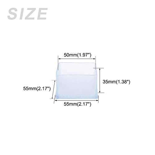 METALLIXITY Chair Leg End Cover (50mm x 50mm) 10Pcs, Square PVC Furniture Feet Caps Floor Protector - for Sofa Table Patio Chairs Clear - Image 2