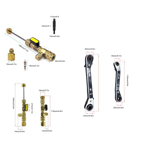 Herramienta para remover núcleo de válvula AC dual SAE 1/4 y 5/16 miniatura 6