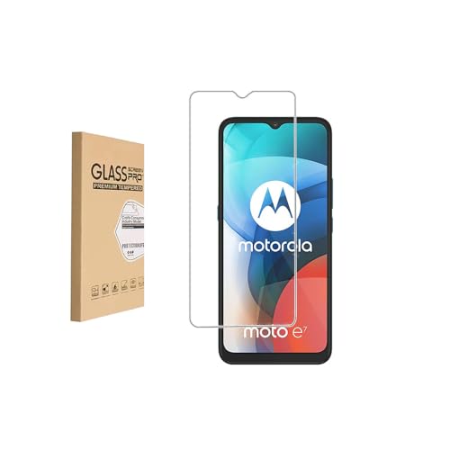 Shunwige Protector de pantalla de cristal templado diseñado para Moto E7, Smartphone Película templada, HD, dureza 9H, anti-arañazos, sensible al tacto, protección contra caídas