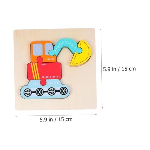 LIFKOME 2セット 木製ショベルカーパズルおもちゃ 幼児向け知育積み木 遊びながら思考力 観察力を育む創造的ジグソー