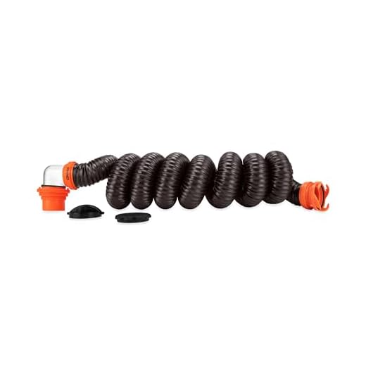 Camco RhinoFLEX 15ft RV Sewer Hose Kit, Includes Swivel Fitting and Translucent Elbow with 4-In-1 Dump Station Fitting, Storage Caps Included - 39761