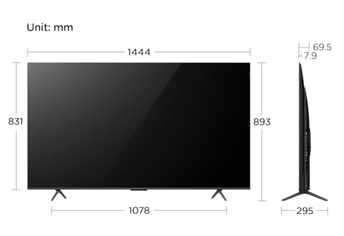 Image of TCL 65 Inch 4K QLED Pro Smart Google TV, HDR 10+, Dolby Vision Atmos, 120Hz VRR+120Hz DLG, ONKYO 2.1ch, Slim & Uni-body Design - 65C655 (2024 Model)